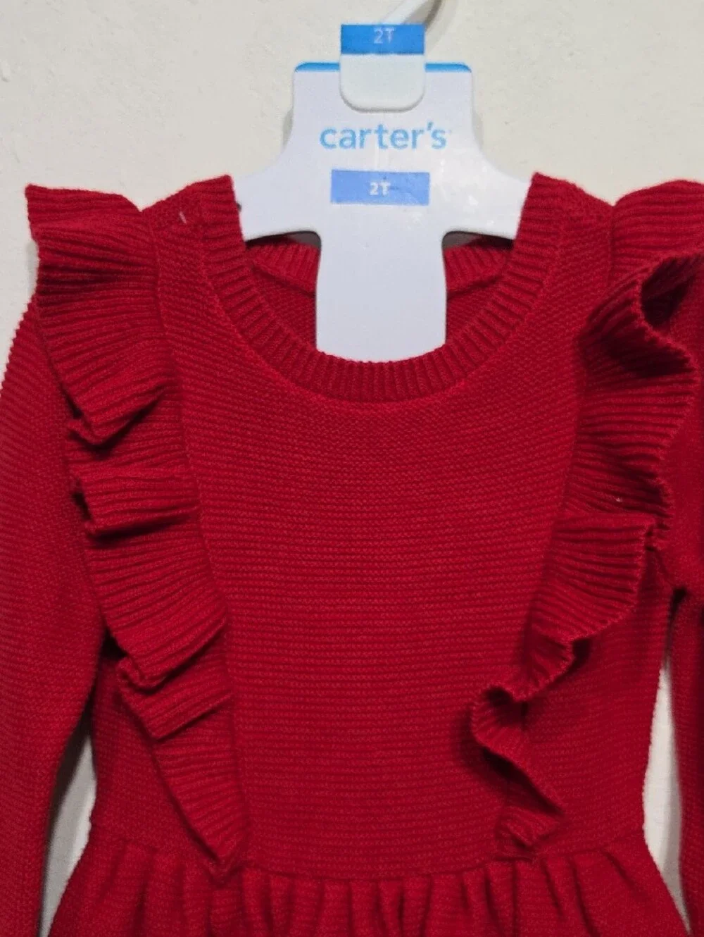 Carter's Red Ruffle Knit Dress for Girls